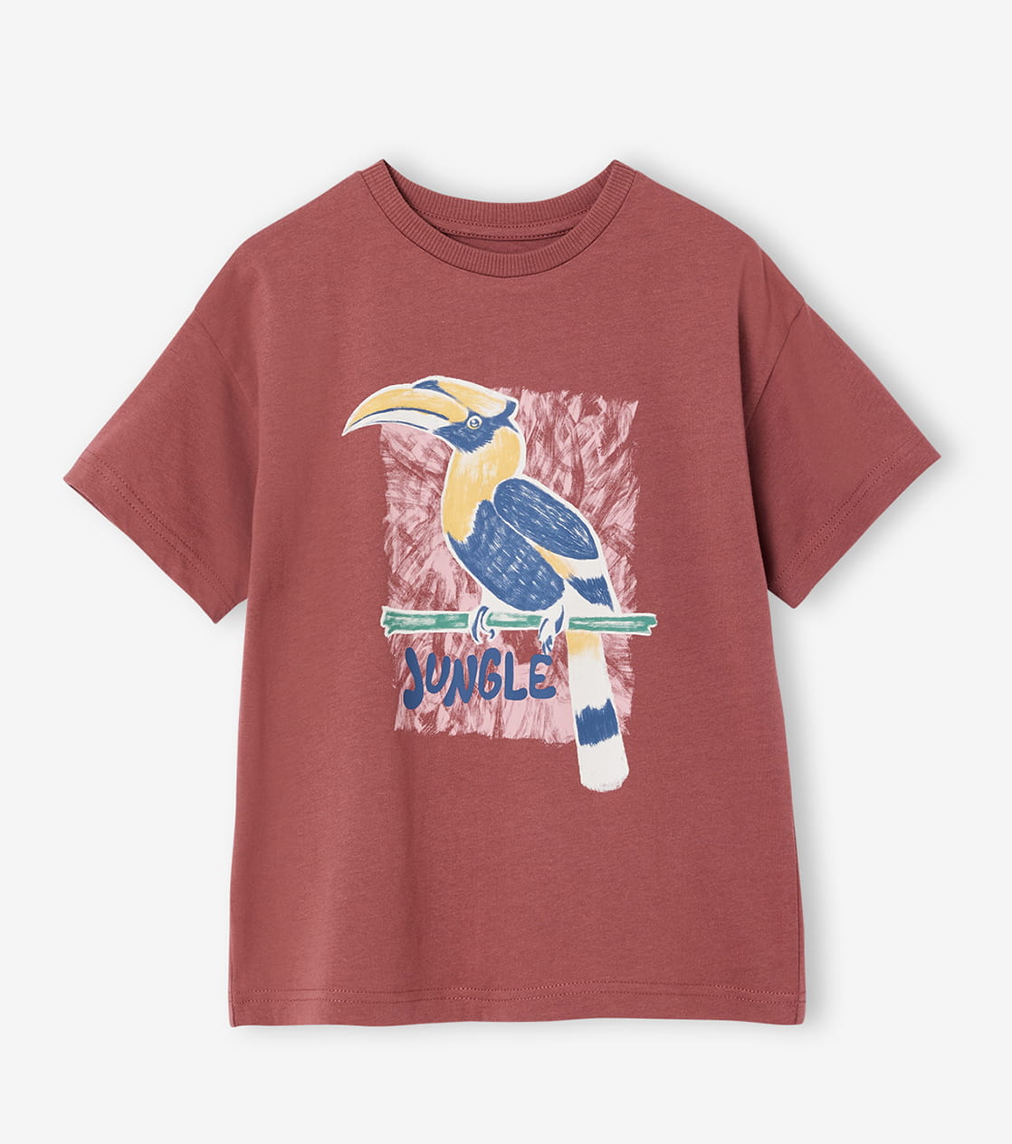 T-shirt jongens korte mouwen - terracotta