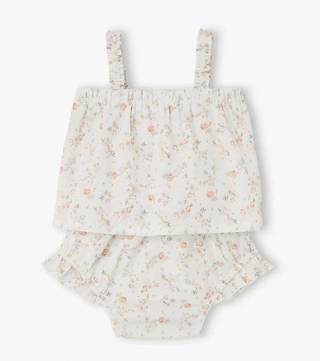 Babyset blouse en slip meisjes - ecru