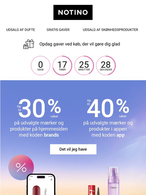 Op til 40% rabat slutter i dag!
