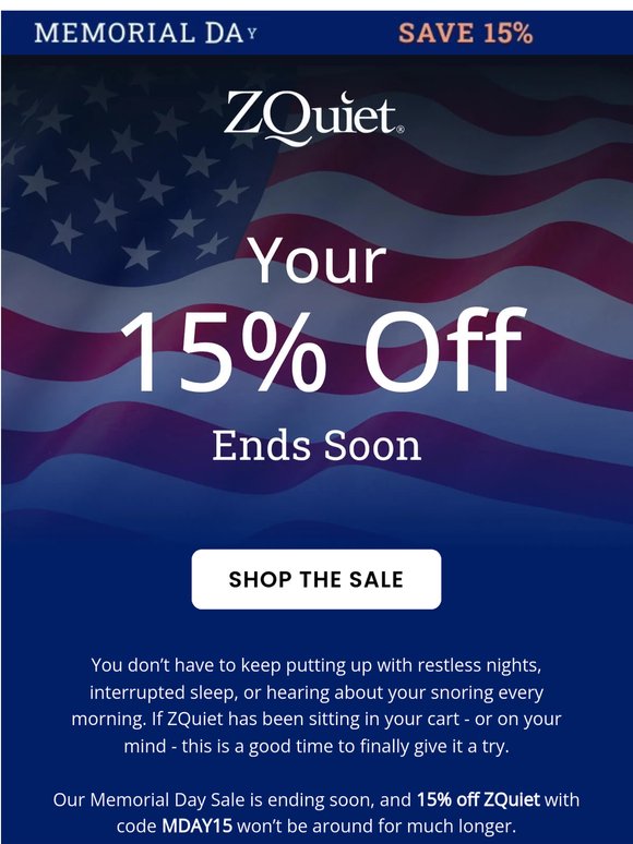 Memorial Day Savings End Soon