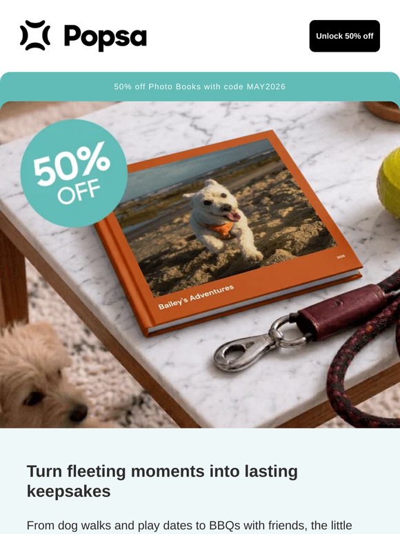 50% off, now live