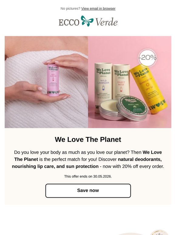 ♥️🌍 20% Off Natural Cosmetics by We Love The Planet