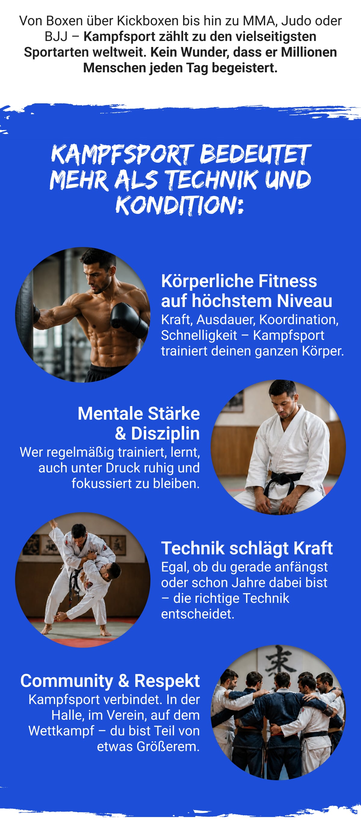 Von Boxen über Kickboxen bis hin zu MMA, Judo oder BJJ – Kampfsport zählt zu den vielseitigsten Spo…