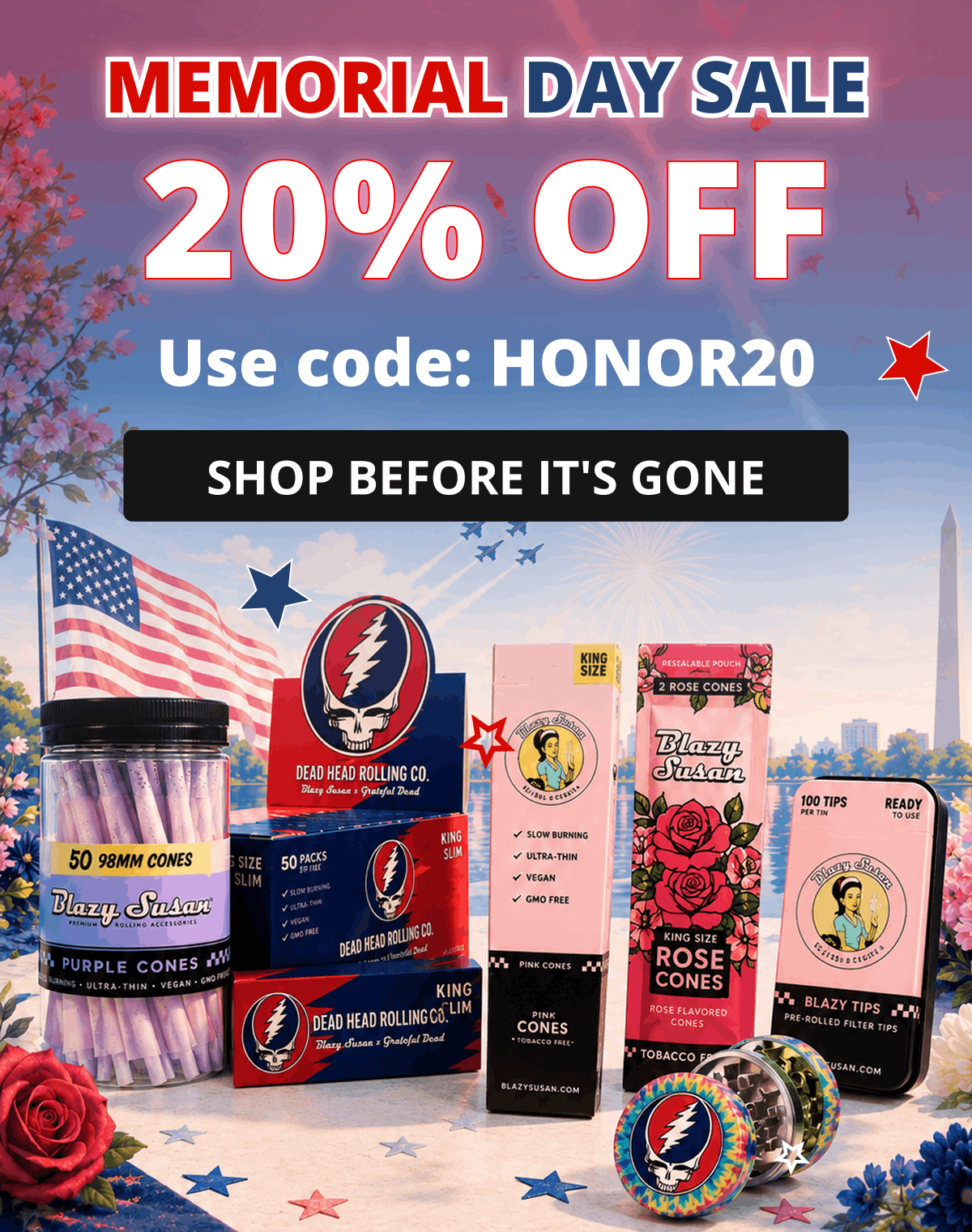 Memorial Day Sale - 20% Off Sale