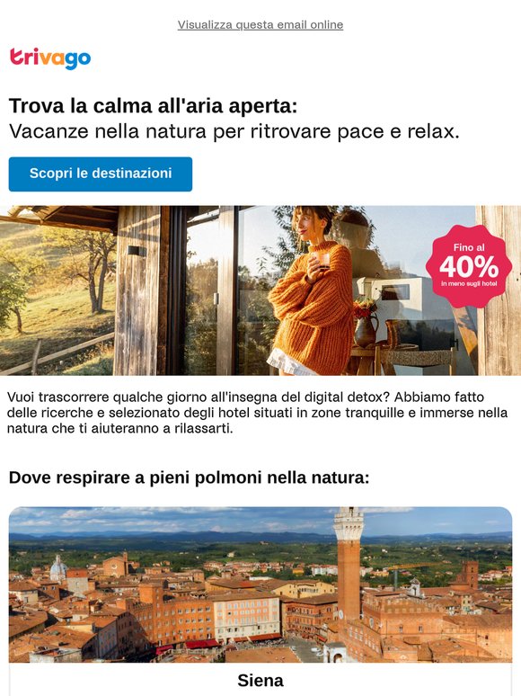 Hai bisogno di una pausa rigenerante nella natura 🌿
