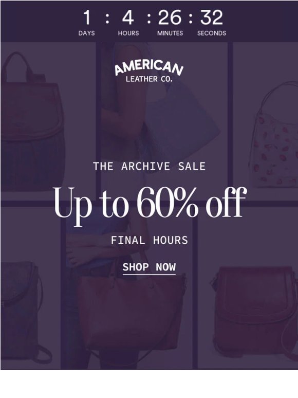 Last chance for up to 60% off