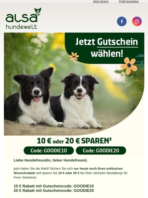 Heute noch Gutschein wählen und Rabatt sichern! 😍