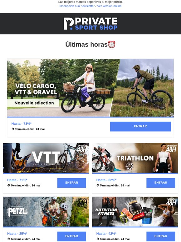 Offer ends tonight: MTB: bikes & equipment, Ion bike, Nalini , Bollé, Petzl