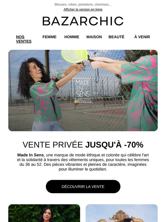NEW | Made in Sens jusqu’à -70% : des pièces colorées du 36 au 52