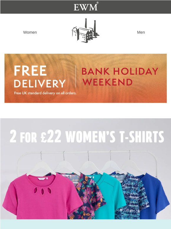 It’s T-Shirt Weather & Free Delivery Continues
