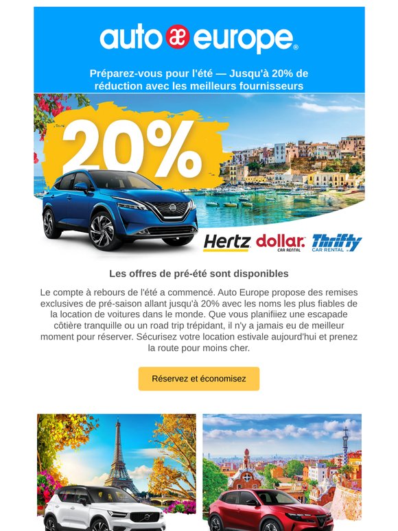 Votre road trip estival vient de devenir moins cher — Jusqu'à 20% de réduction