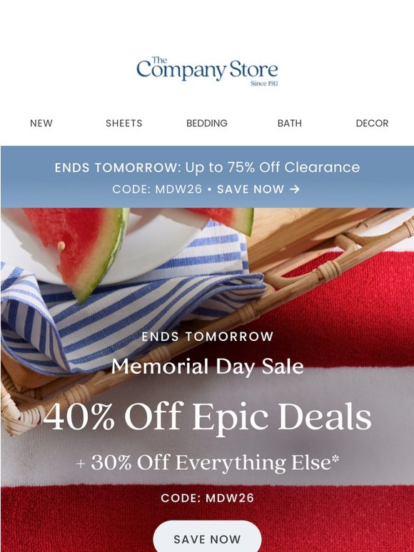 Ends Tomorrow: Memorial Day Sale