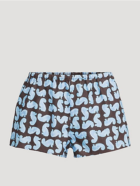 Paddle Linen Shorts In Seahorse Print
