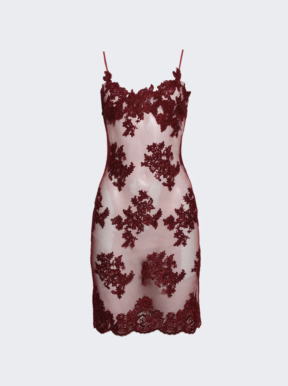 Image of Lace Slip Dress Red