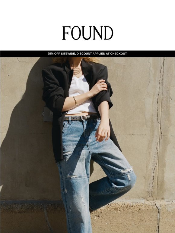 A full range of denim. 25% off.