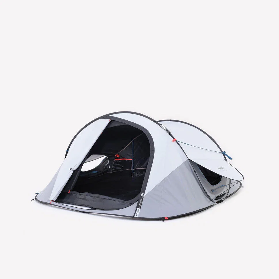 Image of Quechua 2 Second Fresh & Black Waterproof Pop Up Camping Tent 3 Person