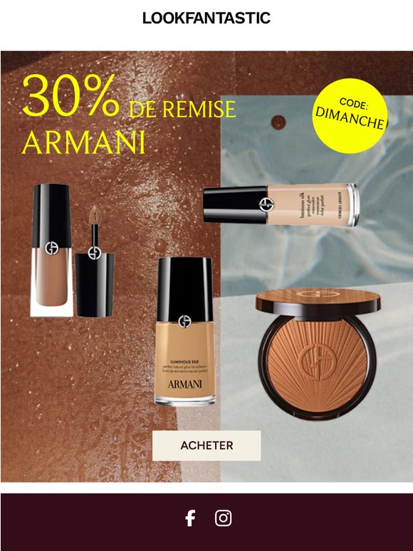 MAINTENANT 30% de remise sur Armani
