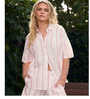 Pink Stripe Linen Shirt
