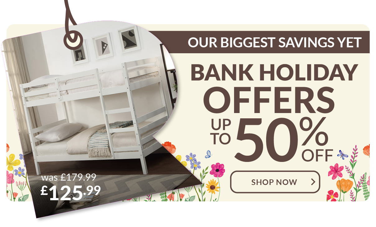 Bank holiday offers - up to 50% off. Shop now