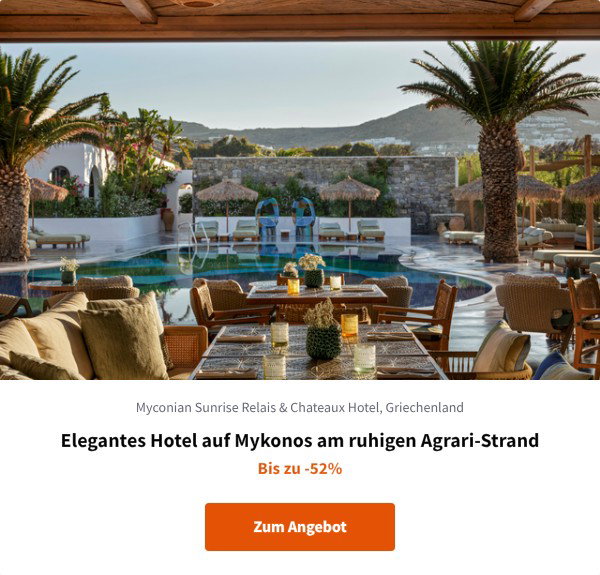 Elegantes Hotel auf Mykonos am ruhigen Agrari-Strand
