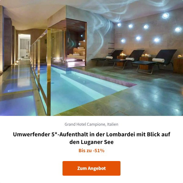 Umwerfender 5*-Aufenthalt in der Lombardei mit Blick auf den Luganer See