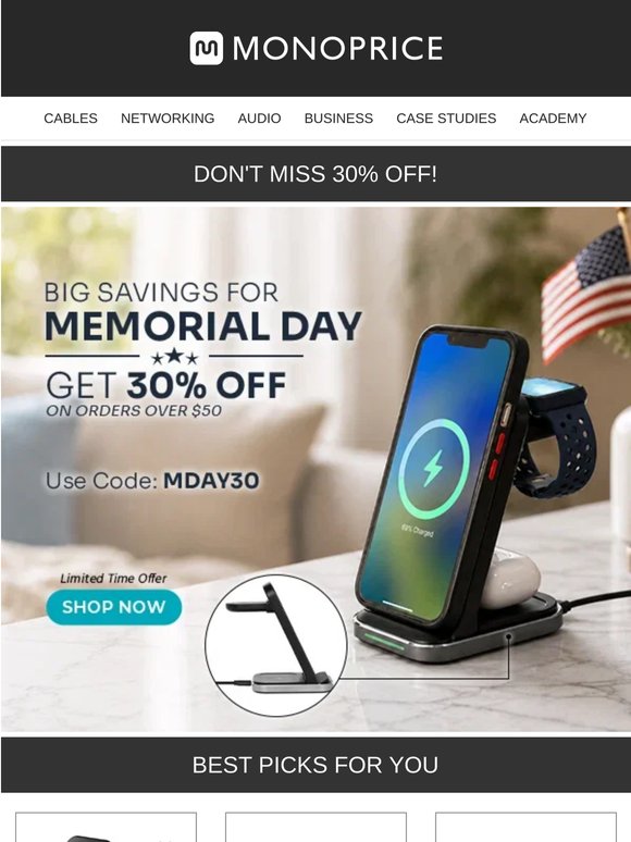 🚨Memorial Day Deal Alert: 30% OFF!