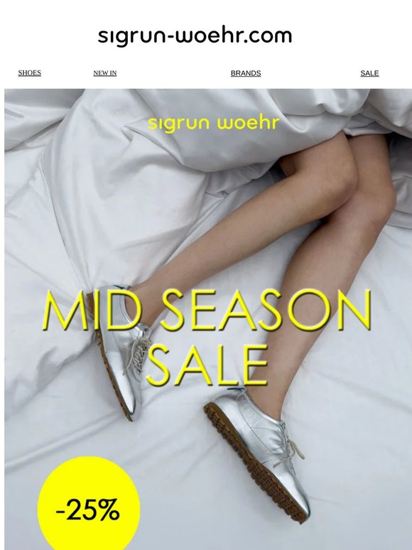 MID SEASON SALE - 25% AUF AUSGEWÄHLTE STYLES  - SIGRUN-WOEHR.COM