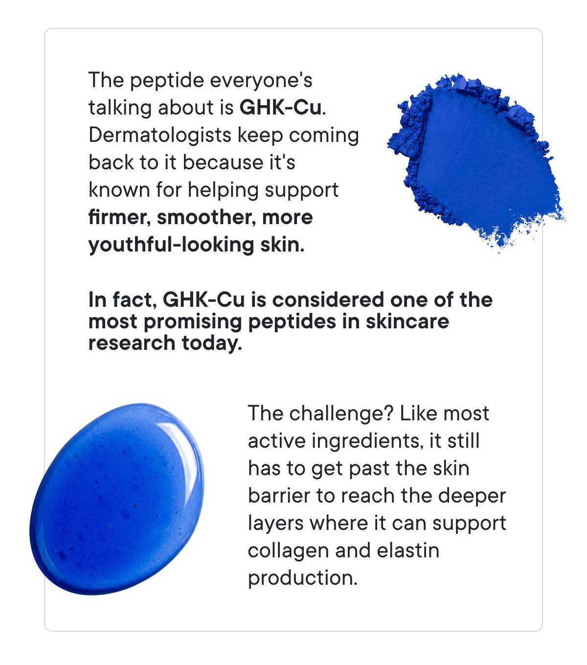 The peptide everyone's talking about is GHK-Cu.