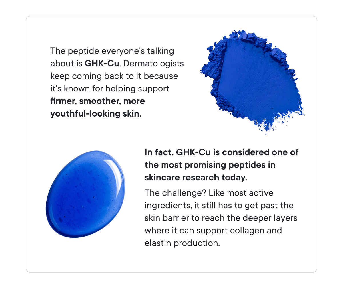 The peptide everyone's talking about is GHK-Cu.