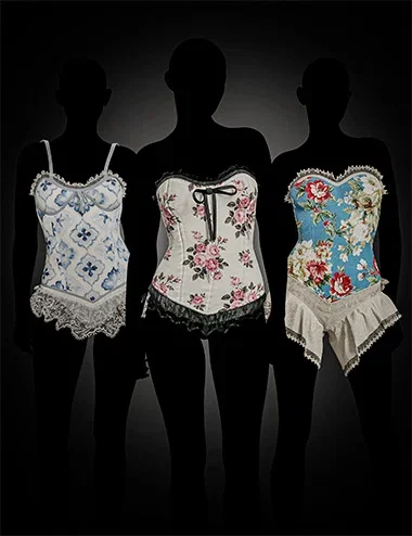 BW Vintage Corset Set For Genesis 9, 8 and Genesis 8.1 Females