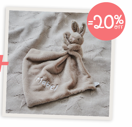 Personalised Taupe Bunny Comforter