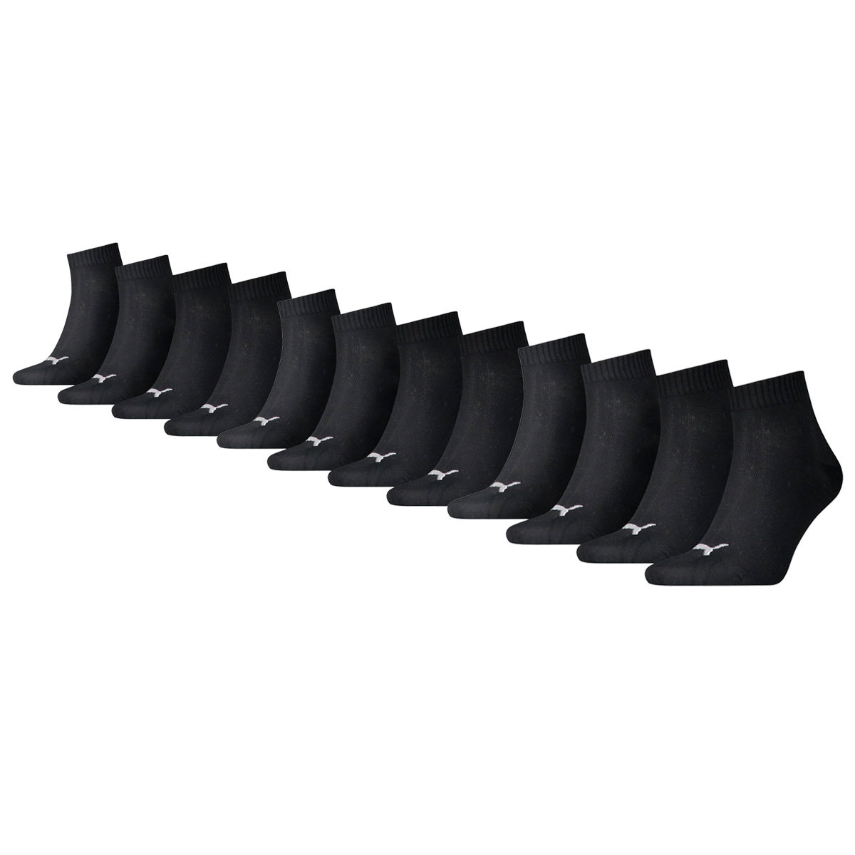 Image of Puma Quarter Sokken Plain 12-pack Zwart