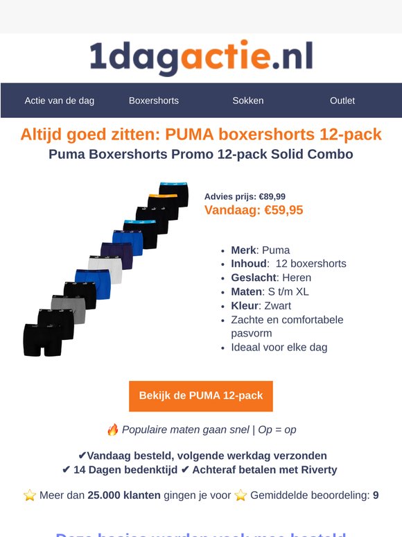 Mis dit niet: 12 PUMA boxers voor €59,95🔥
