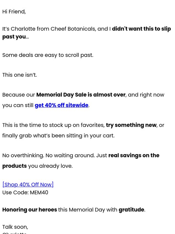 40% off ends soon - Still thinking?