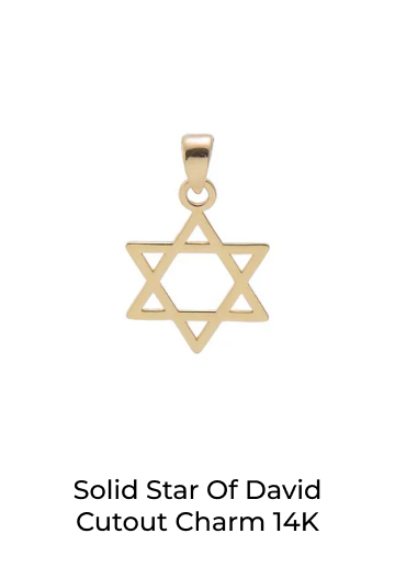 Solid Star Of David Cutout Charm 14K