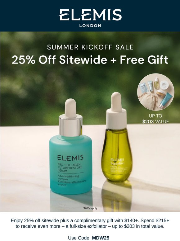 25% Off + Gift With Orders $140+ Won’t Last