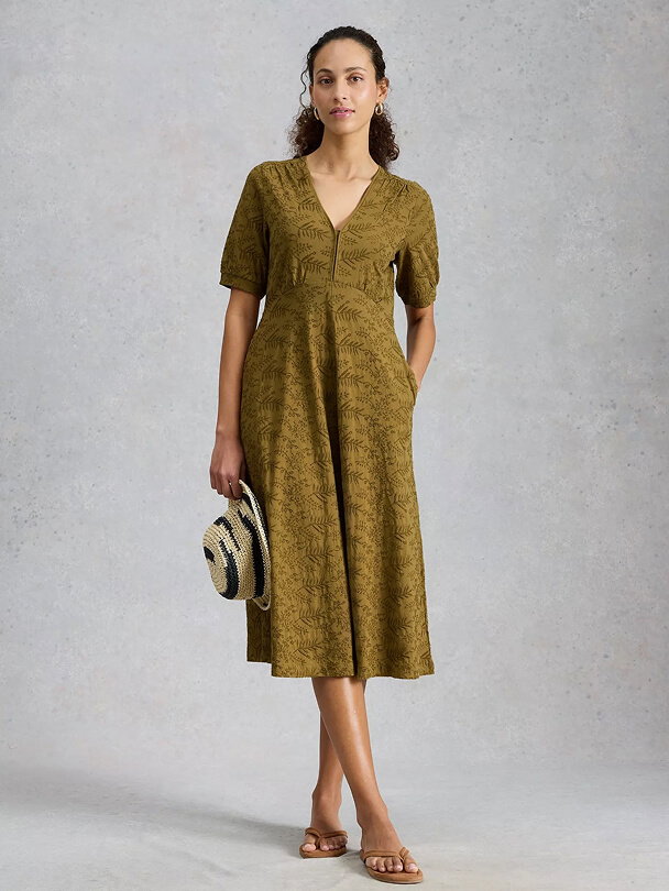 Shop Megan Embroidered Jersey Dress