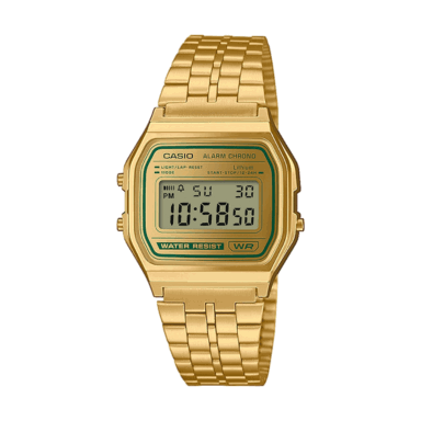 Casio Vintage Gold Green Stainless Steel Digital Watch