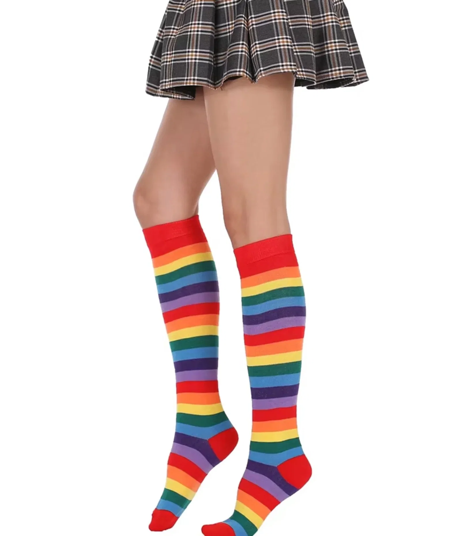 Image of Rainbow Stripe Knee High Socks