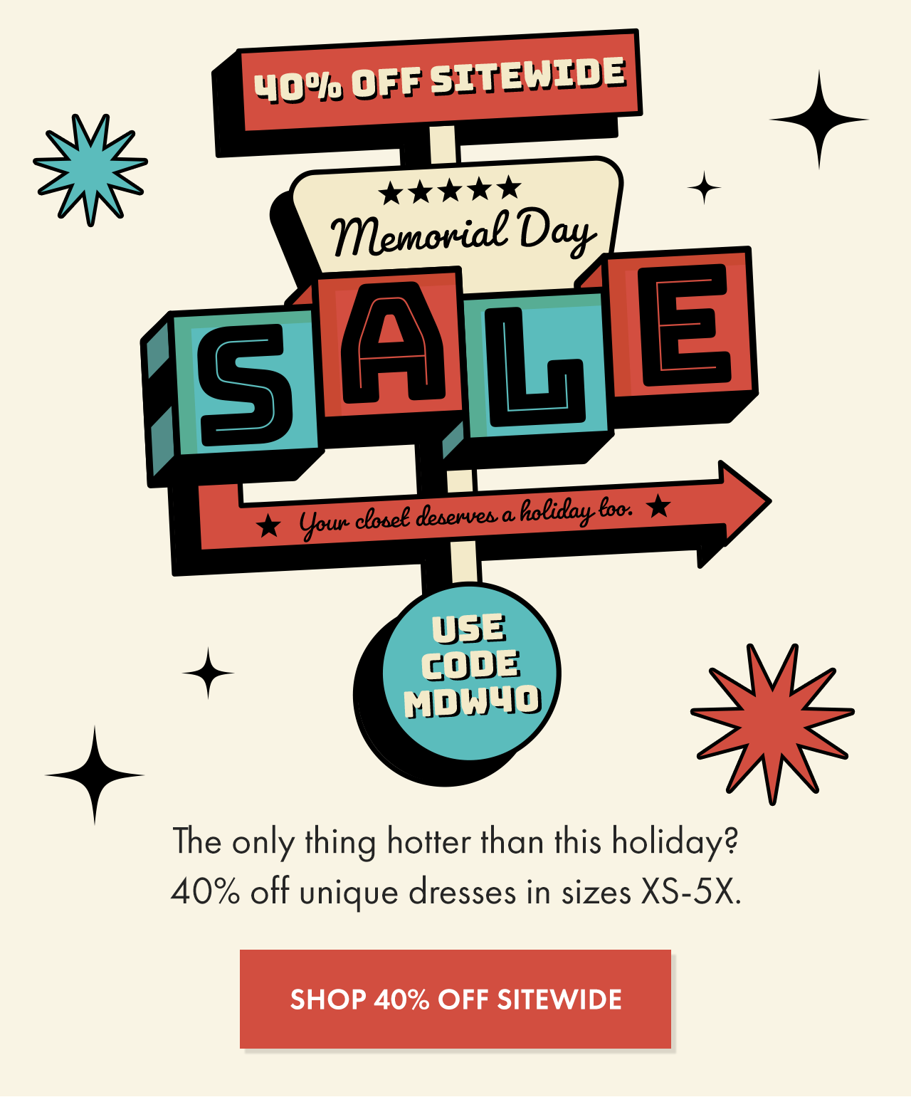 Use code MDW40 for 40% Off Sitewide