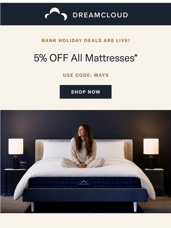 💸 Unlock Extra 5% Off Your DreamCloud Mattress!