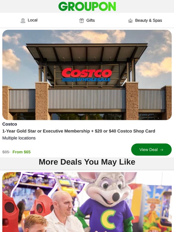 Costco Membership + $45 Shop Card from $65
