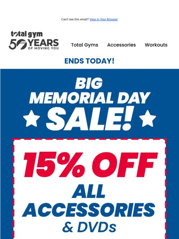 🚨 Final Hours: 15% OFF Gym Accessories!