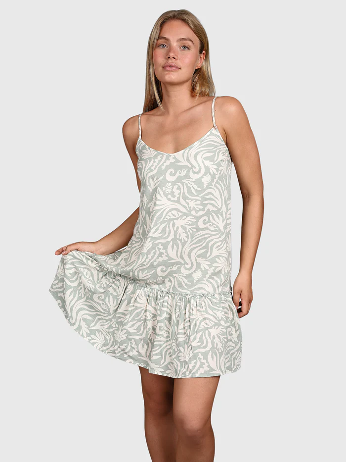 Nami-Print Dames Dress | Aqua Grey