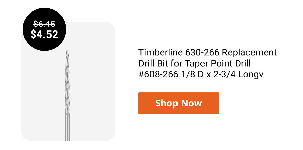 Timberline 630-266 Replacement Drill Bit for Taper Point Drill #608-266 1/8 D x 2-3/4 Long