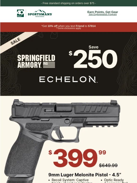 Limited-Time Offer - $250 Off the Springfield Armory Echelon Defender Pistol