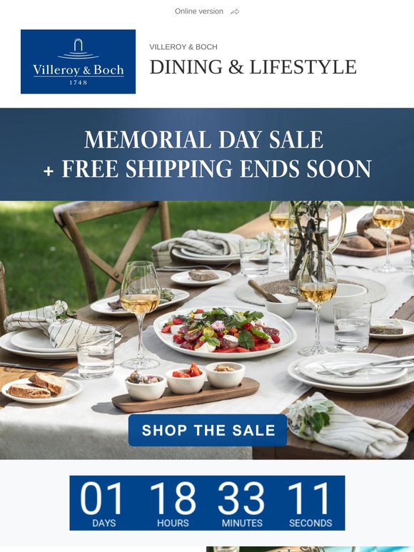 Ends Soon: Memorial Day Sale and Free Shipping