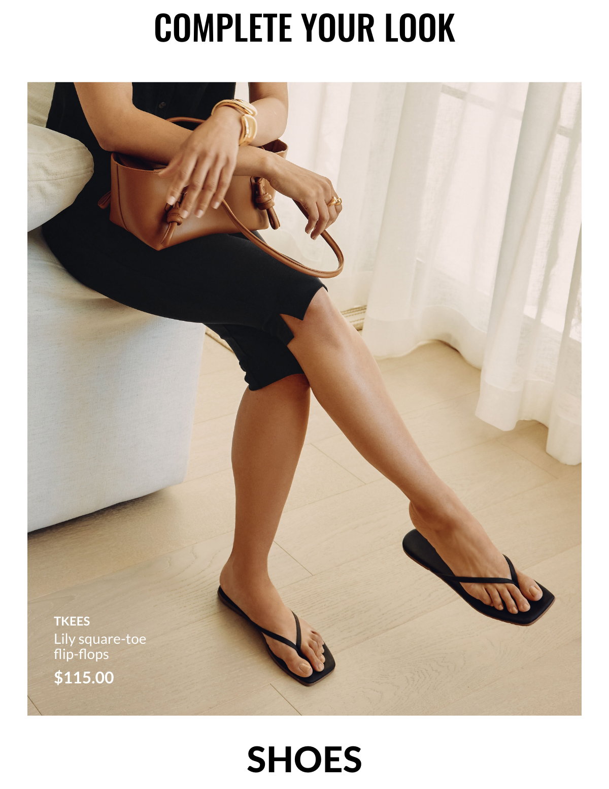 Complete Your Look. Lily square-toe flip-flops by Tkees at 115$.