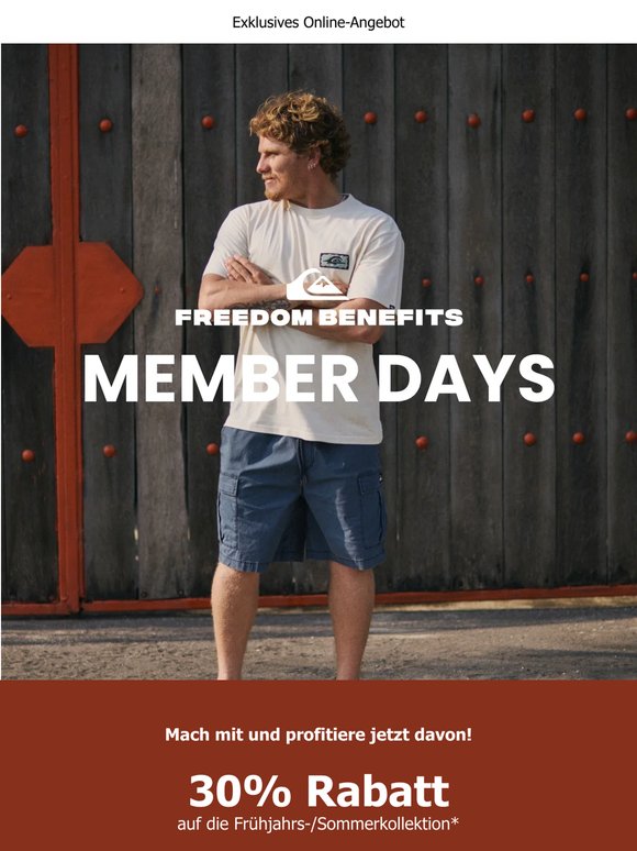 30% Rabatt bei den Member Days