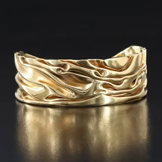 French Folded 18K Cuff Bracelet